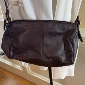 Vintage Etienne Aigner Dark Brown Genuine Leather Shoulder Bag
